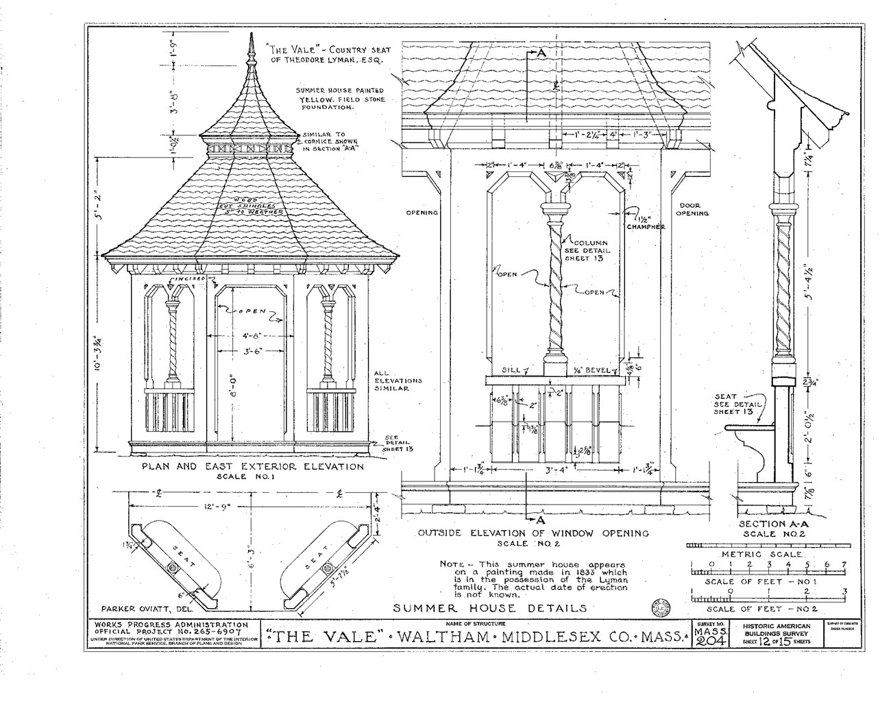 Measured drawing of gazebo