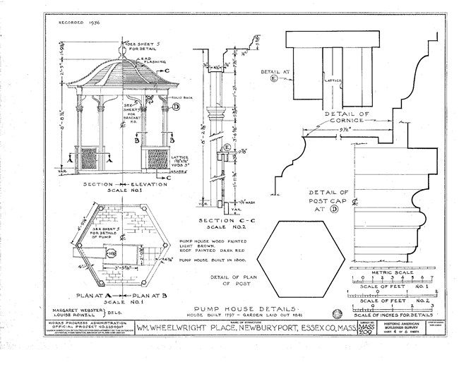 Measured drawing of garden gazebo