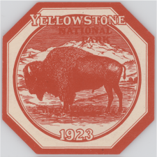 1923 Yellowstone windshield sticker