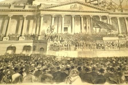 Print from frank leslies newspaper on inauguration