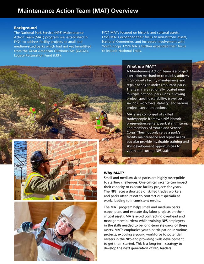 Screenshot of the MAT Fact Sheet available to download from the webpage