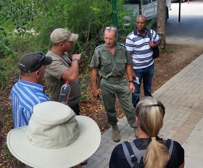 U.S. team members receive an overview of Kruger National Park from the Chief Ranger.