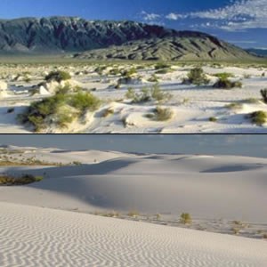 Cuatrocienegas National Park (top) and White Sands National Park (bottom) show the similarities between both parks.