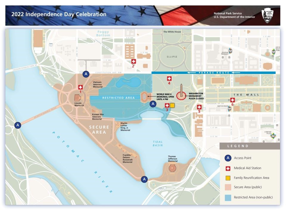 Map of National Mall Independence Day