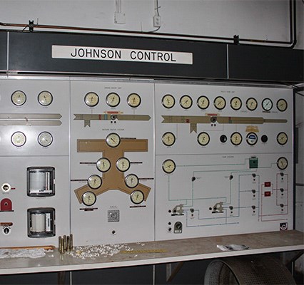 Control panel at NASA Lewis Research Center-- Development Engineering Building & Annex in Fairview, Ohio