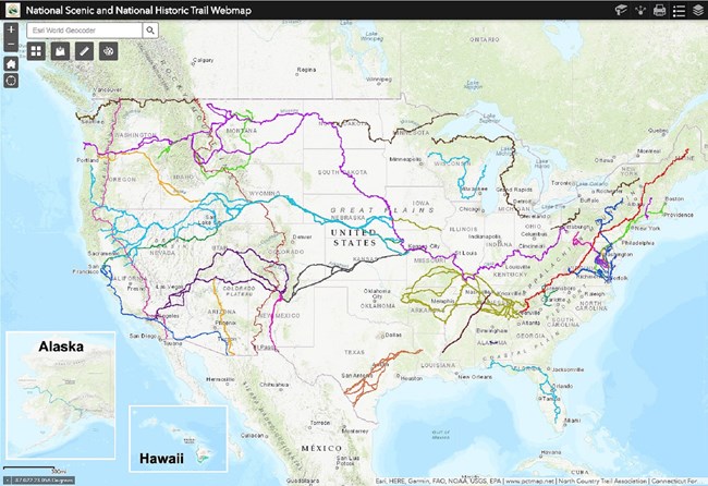 maps national trails system u s national park service