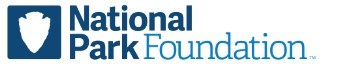 National Park Foundation logo, white arrowhead with dark blue square around it