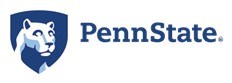 PennState logo, shadow image of cougar with blue background