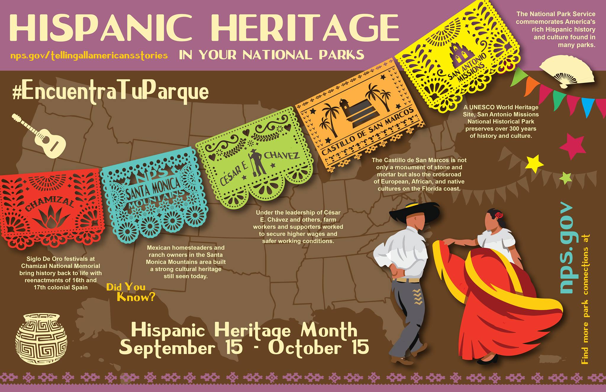 Hispanic Heritage Month NPS Celebrates U S National Park Service   HIspanic Heritage Month Infographic NPS Matt Turner 