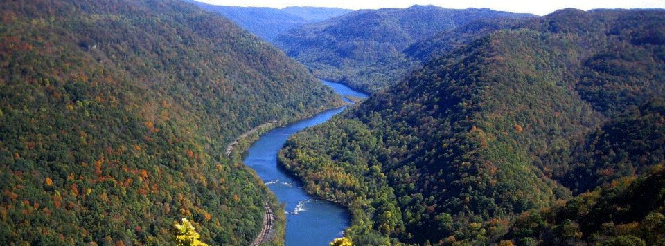 Aerial view of New River gorge