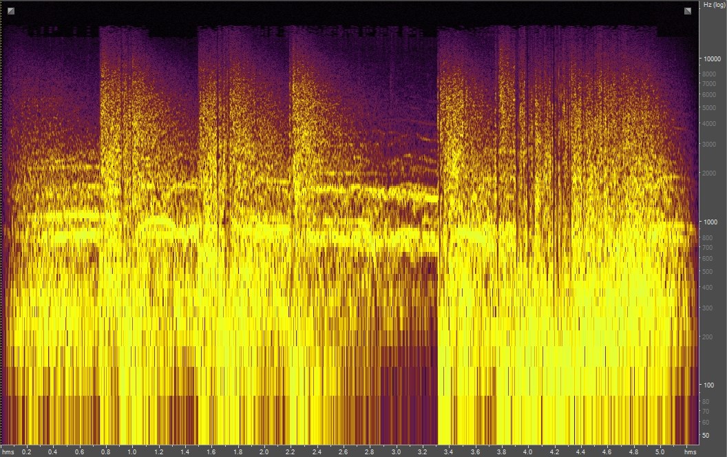 Spectrogram of battle sounds