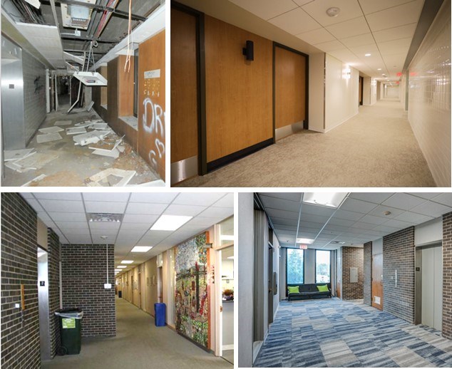 acoustical panel ceilings in historic circulation spaces