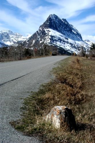 Road with Grinnell Point in background