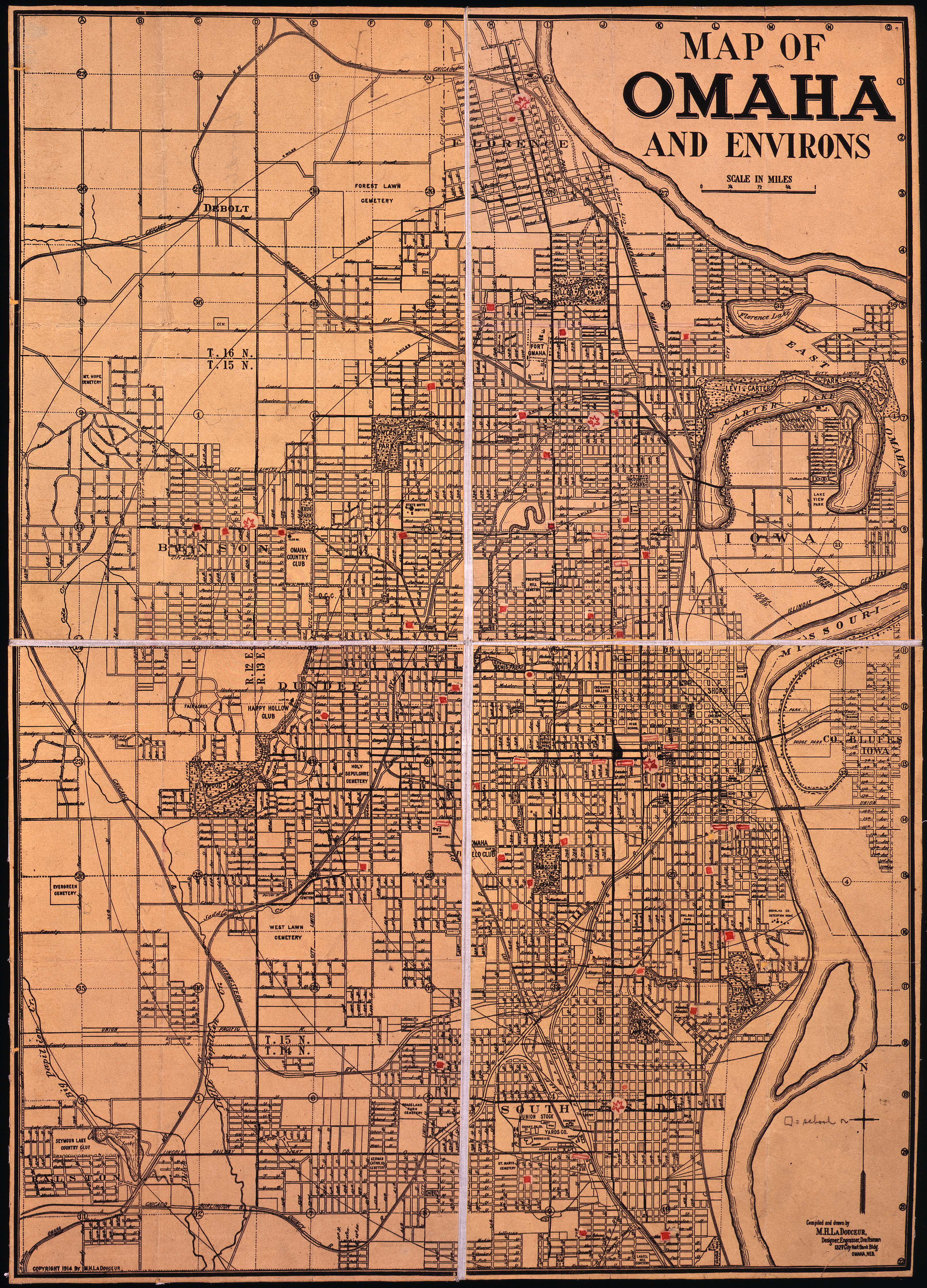 Neighborhoods Dwellings Of Omaha Travel Omaha Nebraska U S   Y4 Banner Neighborhoods Map1914 FromCity 