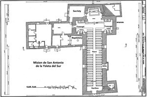 Plan of Mission Ysleta, now Our Lady of Mount Carmel Church