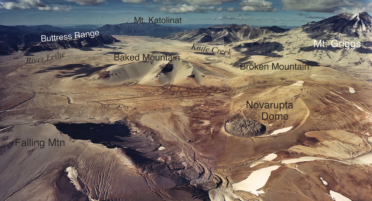Aerial photograph of the Valley of Ten Thousand Smokes