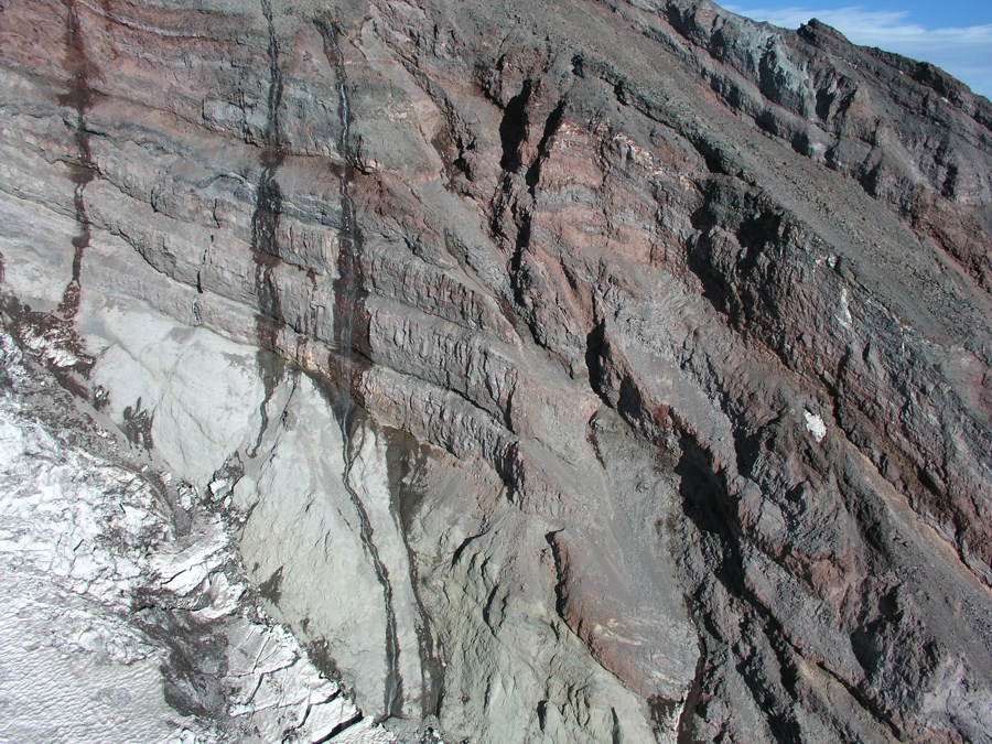 photo of a cliff of layered rocks