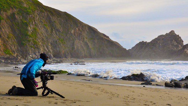 Videographer records surf in the Phillip Burton Wilderness.