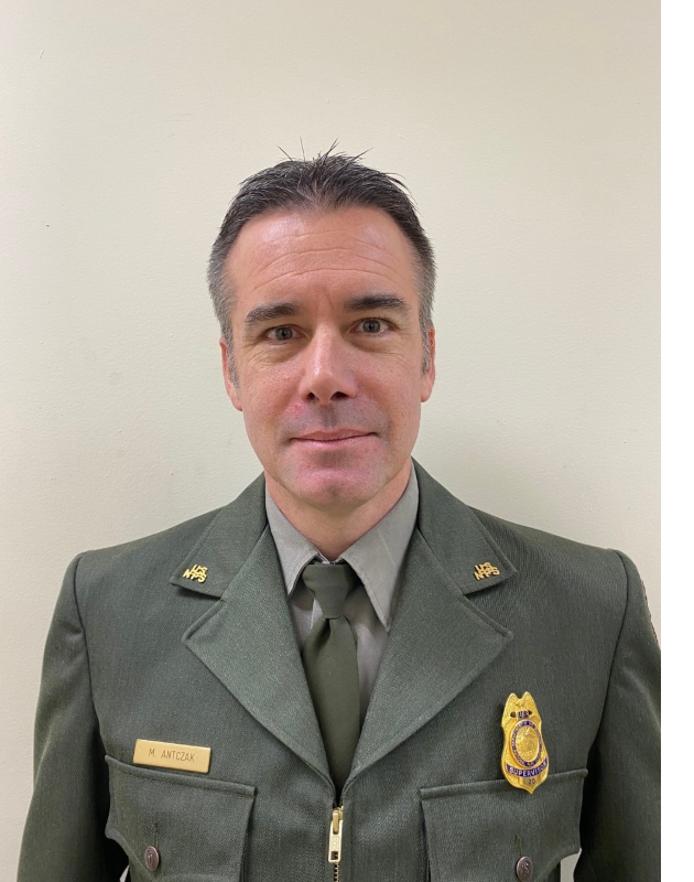 Michael Antczak stands wearing his uniform.