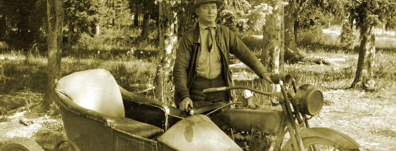 First Chief Ranger James McBride with his motorcycle