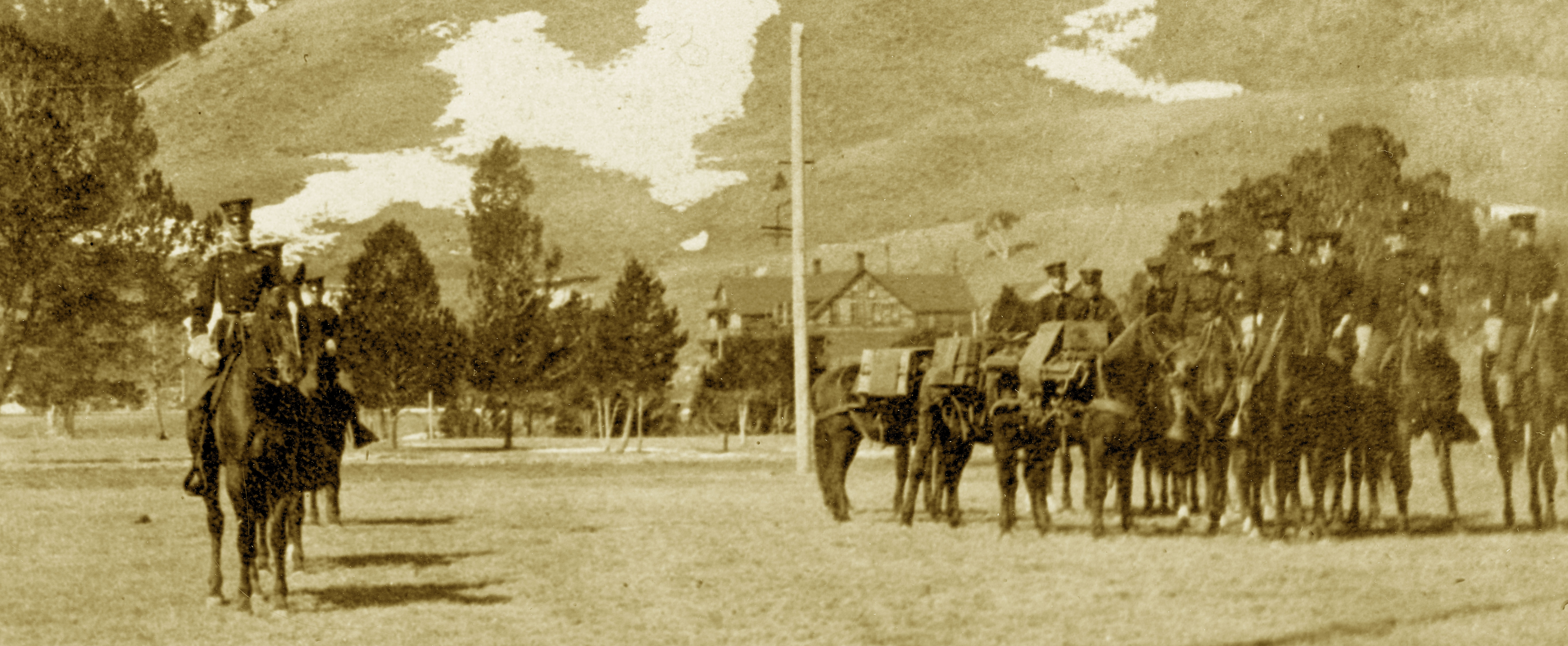 Cavalry Drilling on Mammoth Parade Ground
