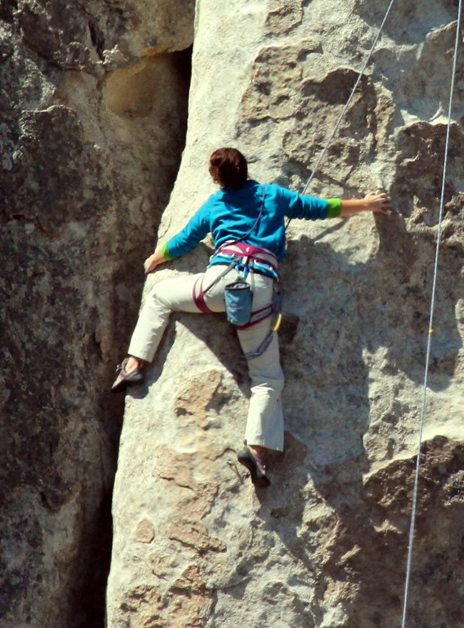 Picture of climber on granite wall.