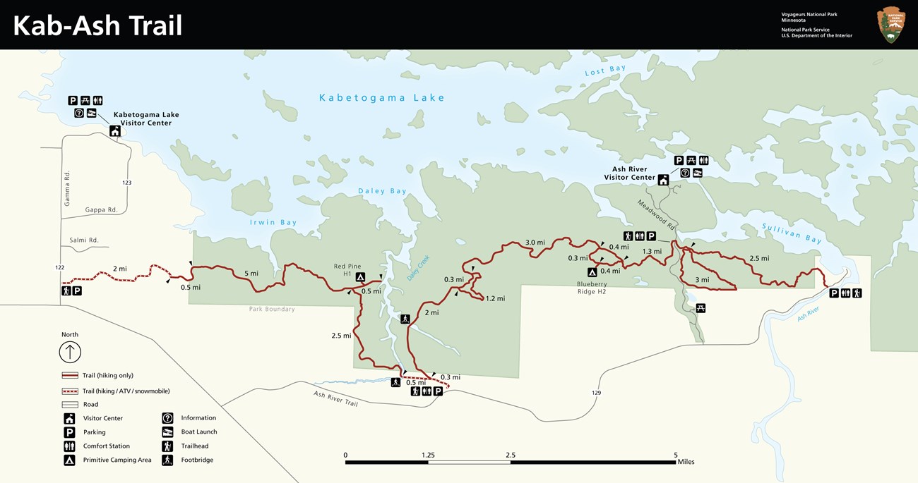 NPS map of the Kab-Ash Trail.