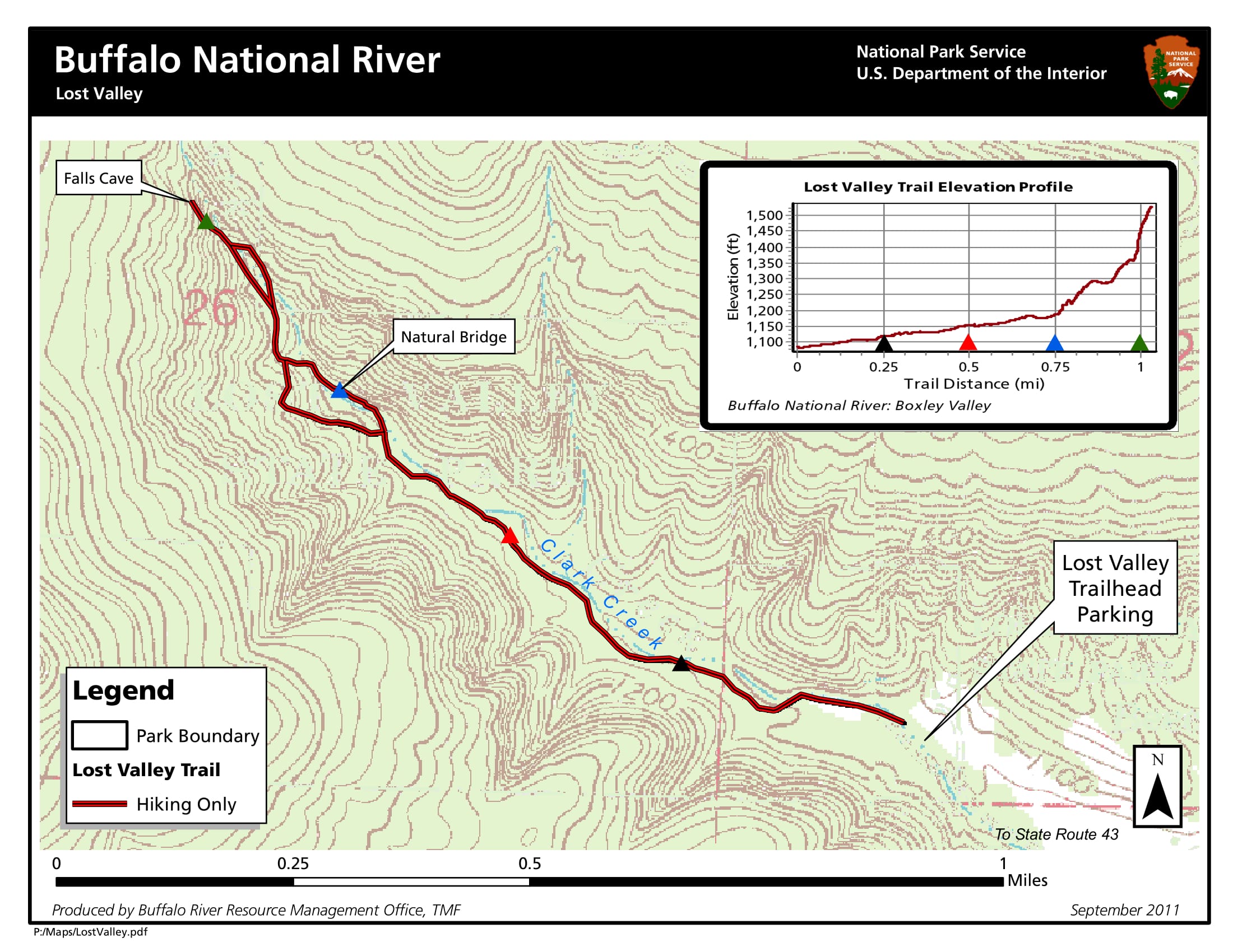 Map of the Lost Valley Trail