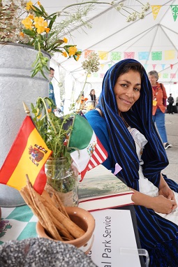 Park Ranger Fatima in Spanish Era Clothing.