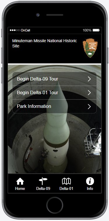 Image of a mobile phone screen showing a park tour