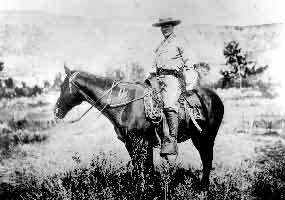 Theodore Roosevelt on horseback in 1886