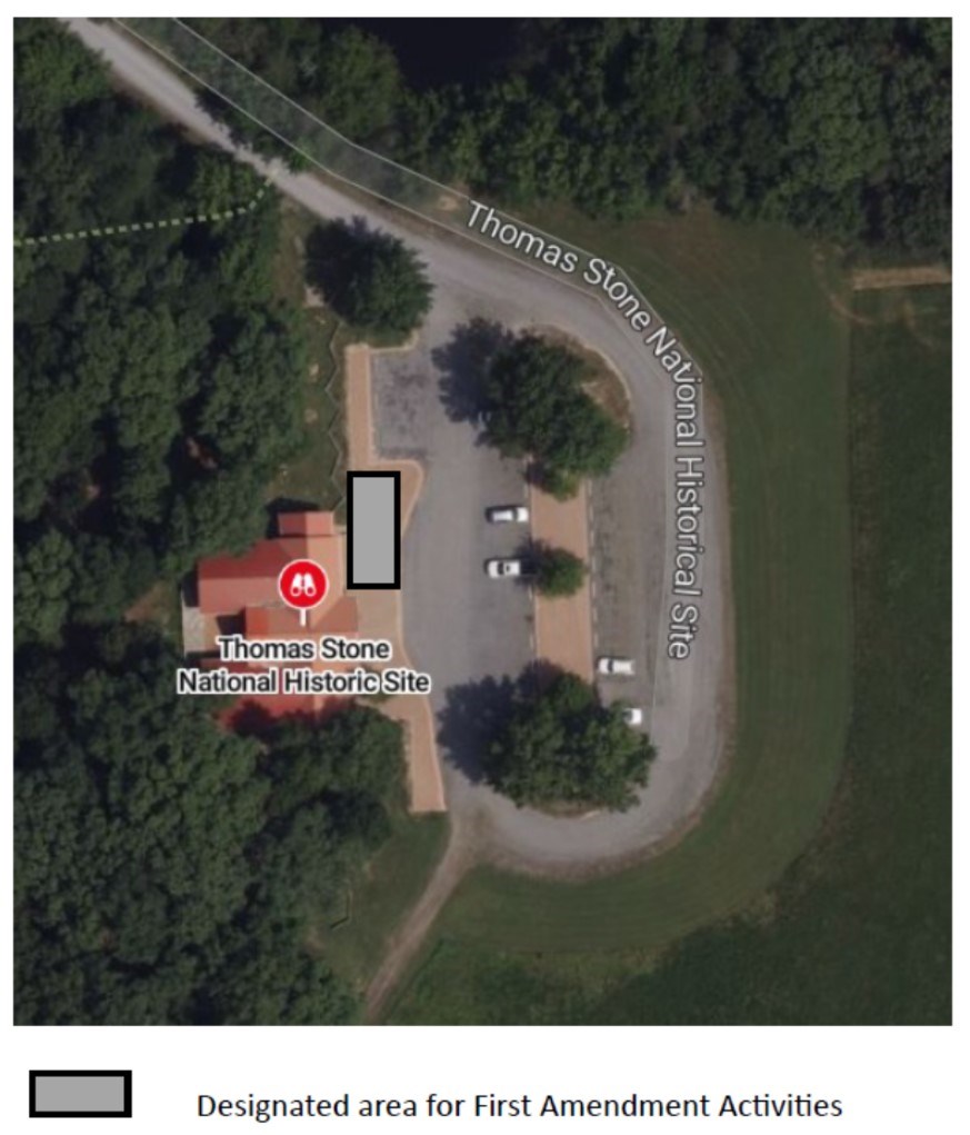 a map of Thomas Stone National historic site