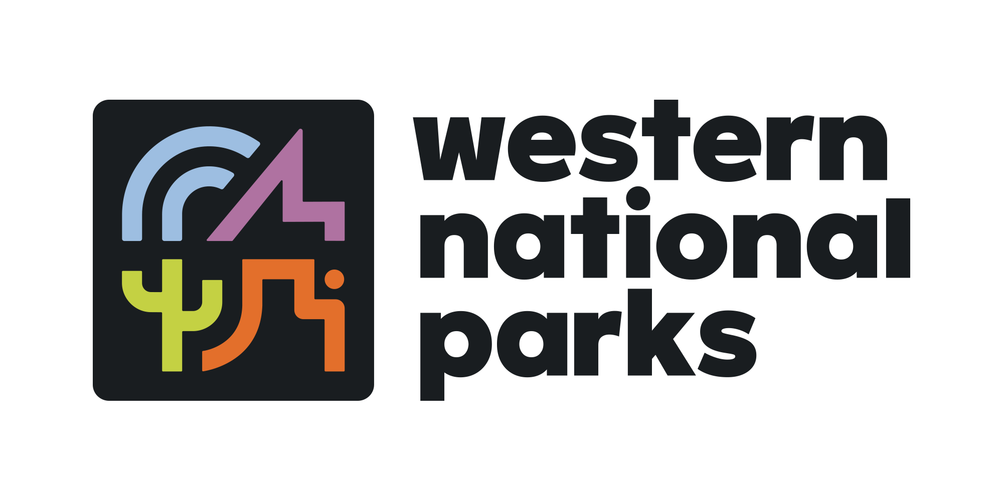 Abstract shapes that make up the WNP logo.