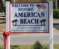 Welcome sign to American Beach