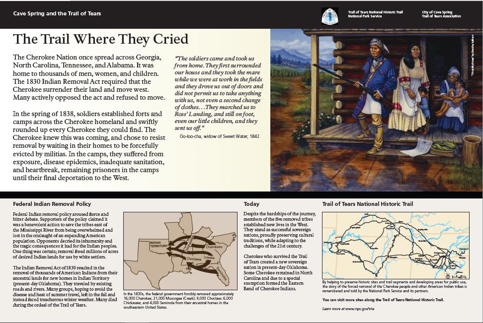 Wayside at Cave Spring The Trail Where They Cried