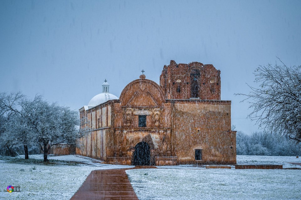 church in snowfall
