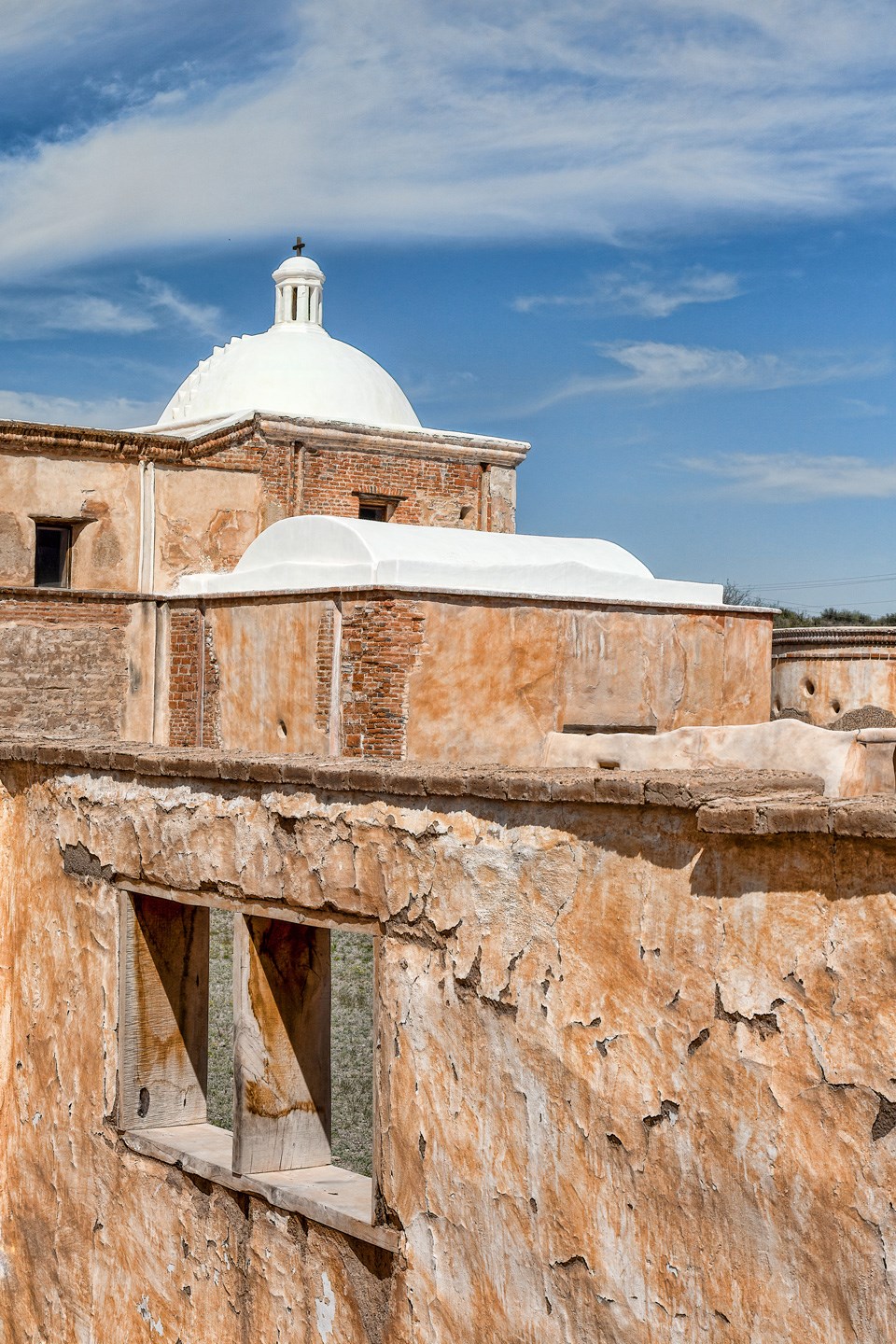 view of church with convento in foreground