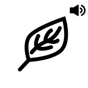 symbol of leaf with audio icon