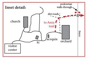 detailed map of route from mission grounds to anza trail