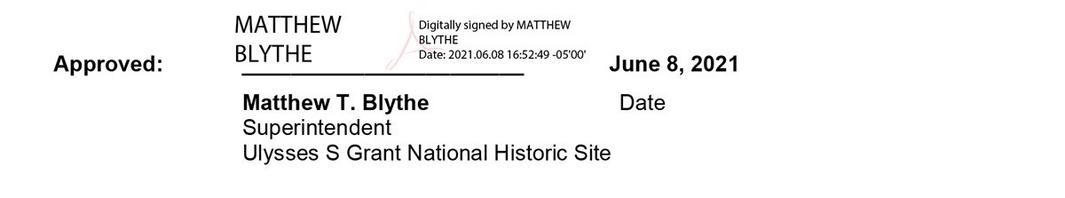 Text shows e-signature applied by Superintendent Matthew Tucker Blythe on June 8, 2021.