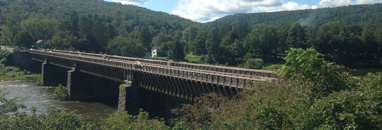 View of the Roebling Bridge looking towards Pennsylvania from New York.