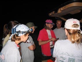 volunteers assist with a bat survey