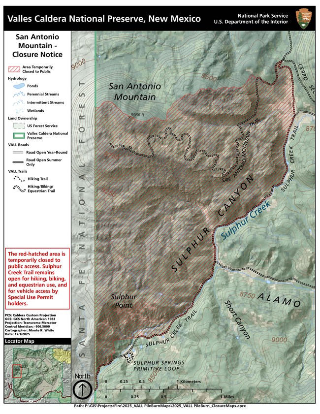 A map with a red-hatched area indicating a closure.