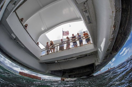 The view from under the USS Arizona Memorial