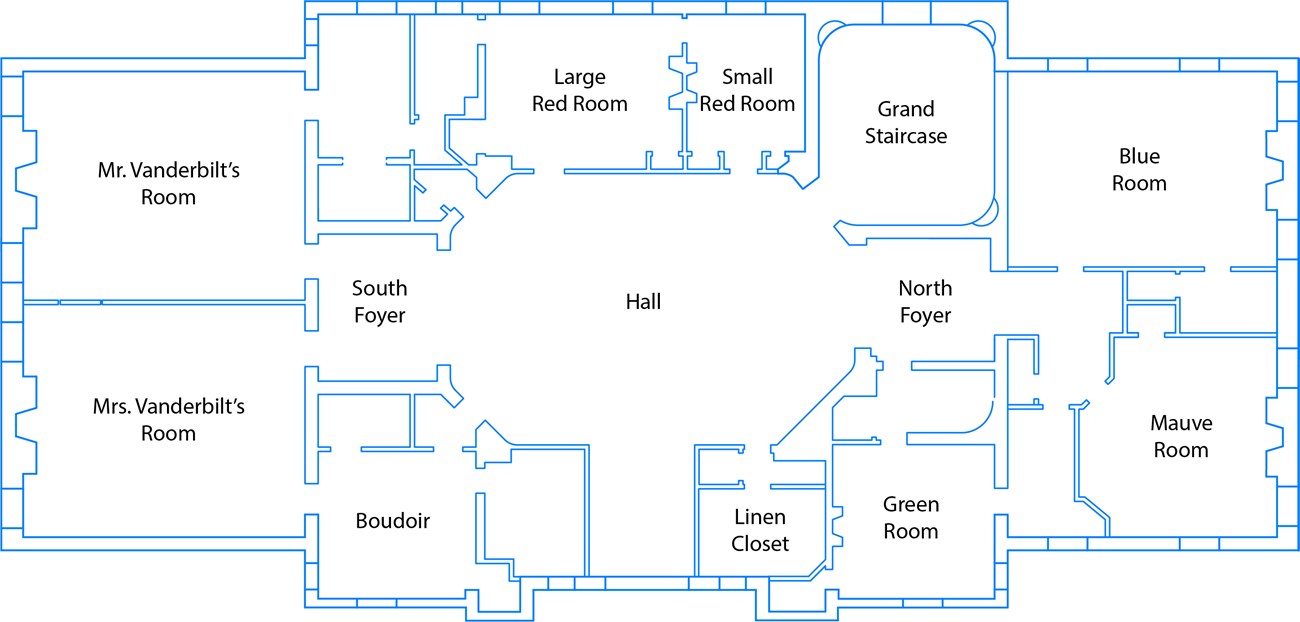 A floorplan of a house with room labels.