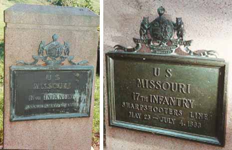 17th Missouri Infantry Unit Position Markers
