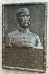 Col. Alexander Chambers, bronze relief portrait