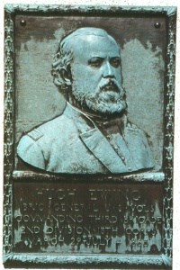 Brig. Gen. Hugh Ewing, bronze relief portrait