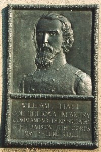 Col. William Hall, bronze relief portrait