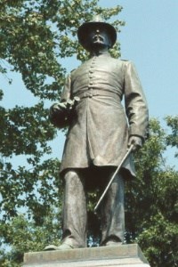 Close-up of Capt. Andrew Hickenlooper statue
